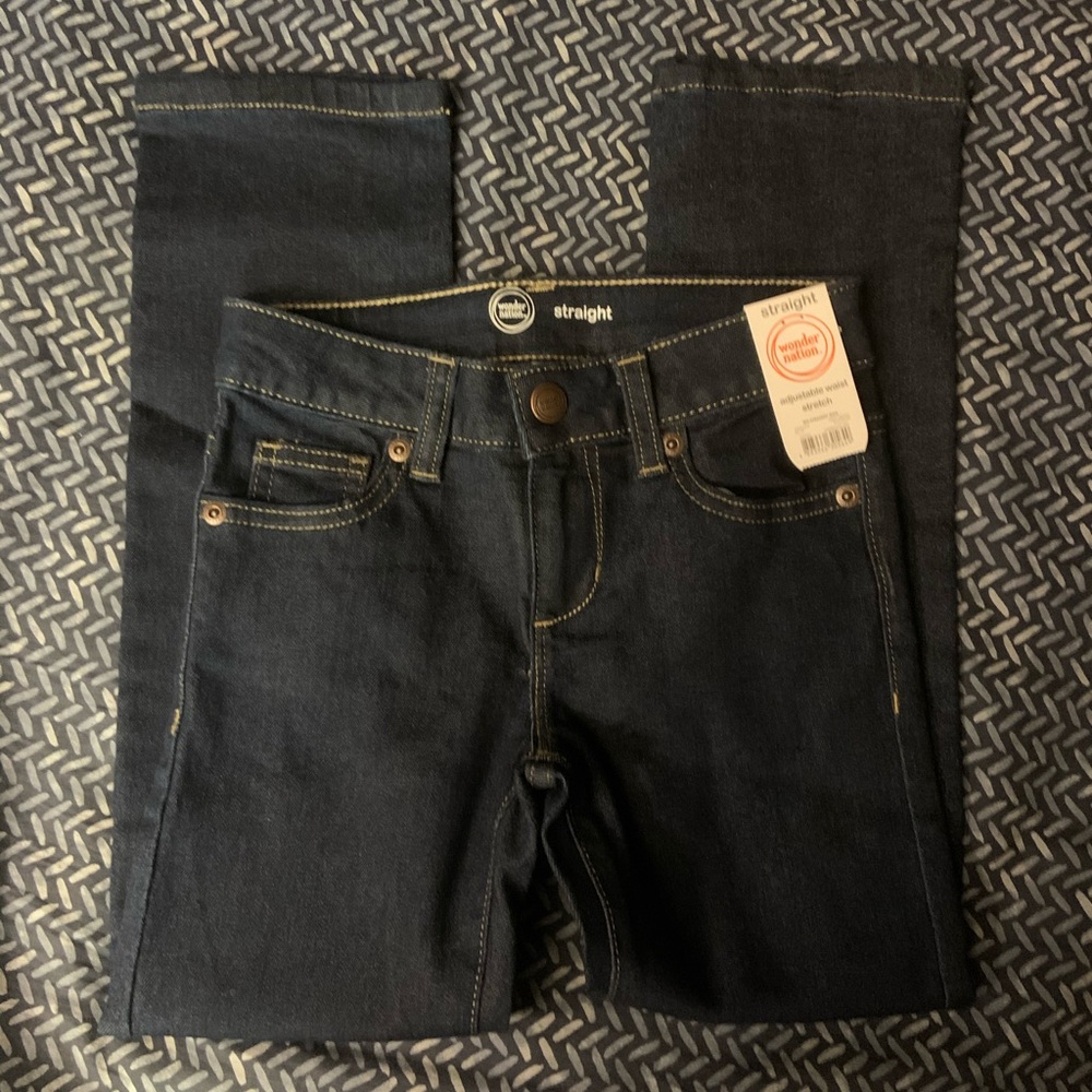 👖2 PAIR STRAIGHT LEG ADJUSTABLE STRETCH JEANS